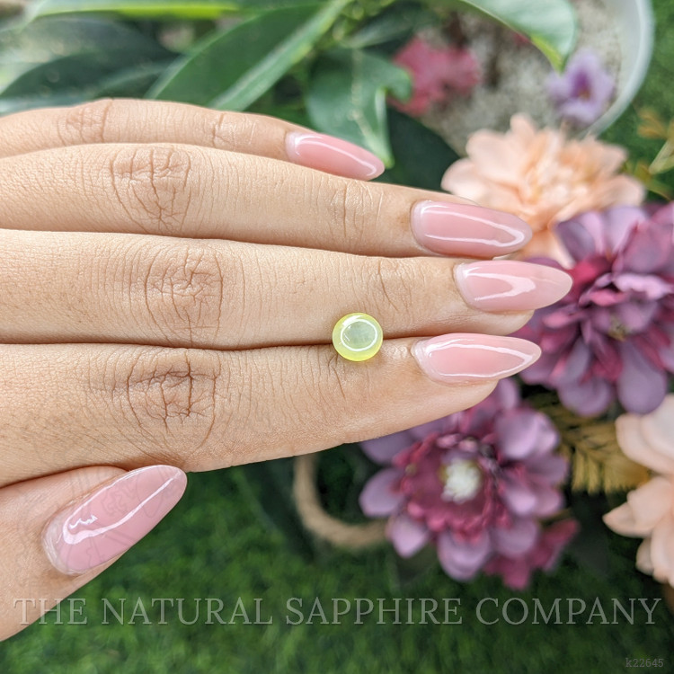 1.76 Ct. Yellowish Green Cabochon Chrysoberyl from Tanzania