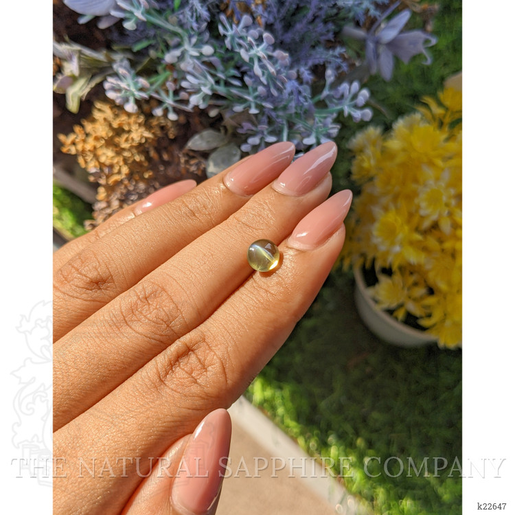 1.93 Ct. Yellowish Green Cabochon Chrysoberyl from Tanzania