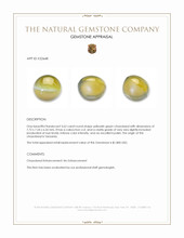 3.62 Ct. Yellowish Green Cabochon Chrysoberyl from Tanzania Appraisal