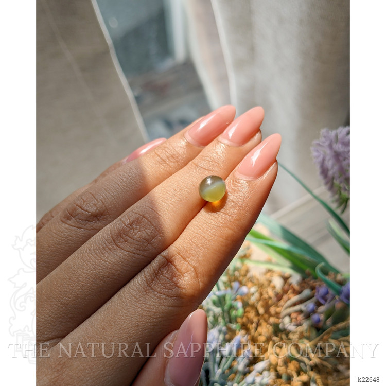 3.62 Ct. Yellowish Green Cabochon Chrysoberyl from Tanzania