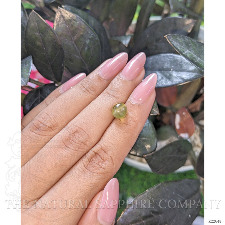 3.62 Ct. Yellowish Green Cabochon Chrysoberyl from Tanzania