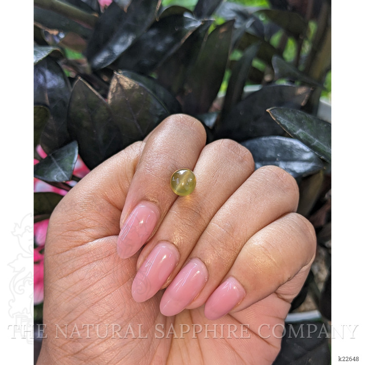 3.62 Ct. Yellowish Green Cabochon Chrysoberyl from Tanzania