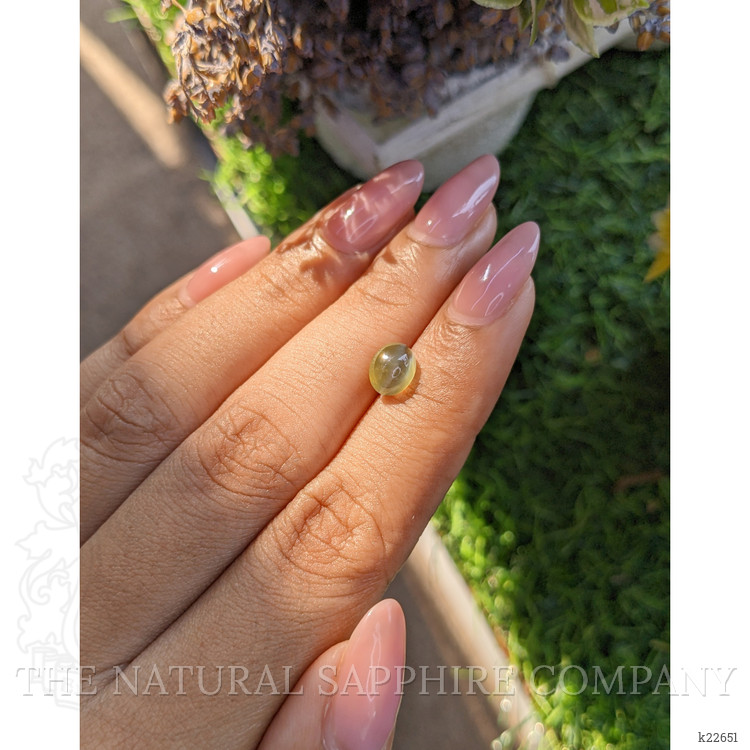 1.94 Ct. Greenish Yellow Cabochon Chrysoberyl from Tanzania