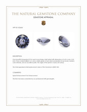 0.94 Ct. Violet Spinel from Ceylon (Sri Lanka) Appraisal