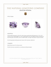 1.48 Ct. Purple Spinel from Ceylon (Sri Lanka) Appraisal