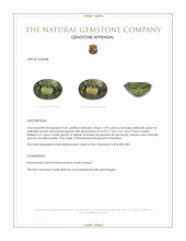 3.99 Ct. Yellowish Green to Yellowish Brown Demantoid Garnet from Namibia Appraisal