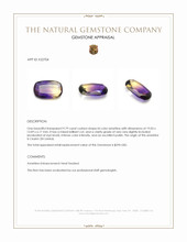 9.79 Ct. Bi Color Ametrine from Ceylon (Sri Lanka) Appraisal