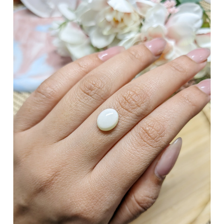 1.90 Ct. Cabochon White Opal from Brazil