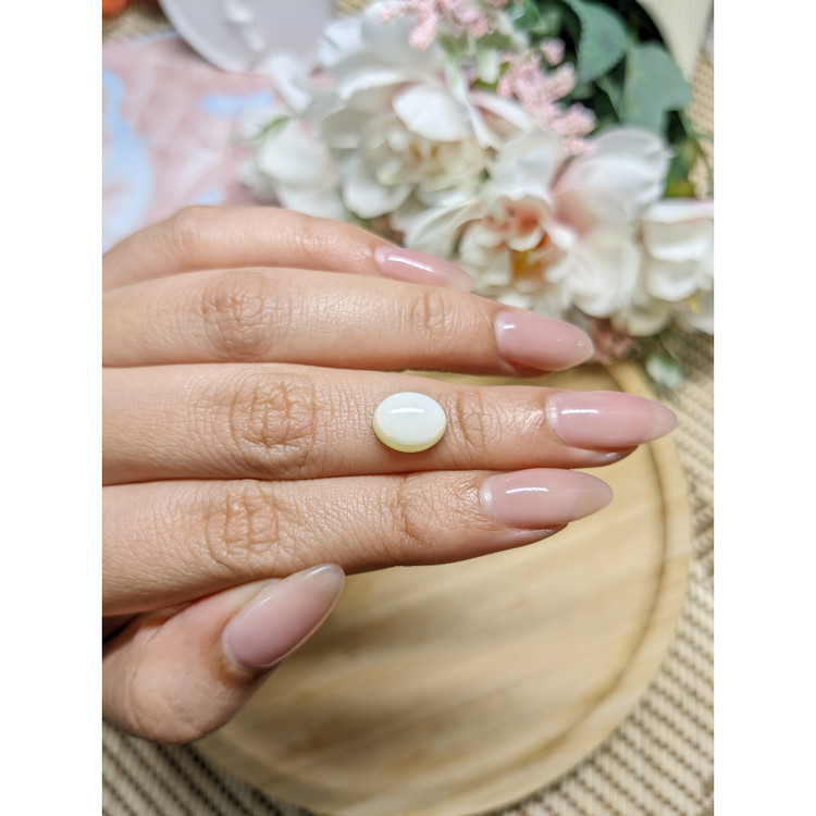 1.90 Ct. Cabochon White Opal from Brazil