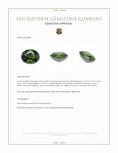 4.44 Ct. Green Zircon from Ceylon (Sri Lanka) Appraisal