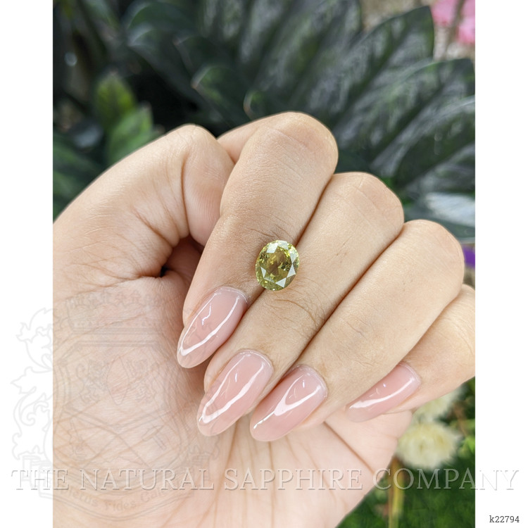 2.18 Ct. Yellowish Green Tourmaline from Ceylon (Sri Lanka)