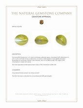 1.67 Ct. Yellowish Green Cabochon Chrysoberyl from Ceylon (Sri Lanka) Appraisal