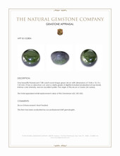 7.88 Ct. Green Cabochon Zircon from Ceylon (Sri Lanka) Appraisal