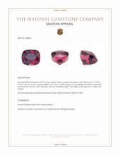 4.59 Ct. Purplish Red Garnet from Ceylon (Sri Lanka) Appraisal