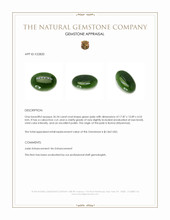 26.54 Ct. Cabochon Jade from Burma (Myanmar) Appraisal