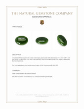 26.54 Ct. Green Cabochon Jade from Burma (Myanmar) Appraisal