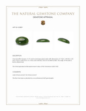 12.73 Ct. Green Cabochon Jade from Burma (Myanmar) Appraisal
