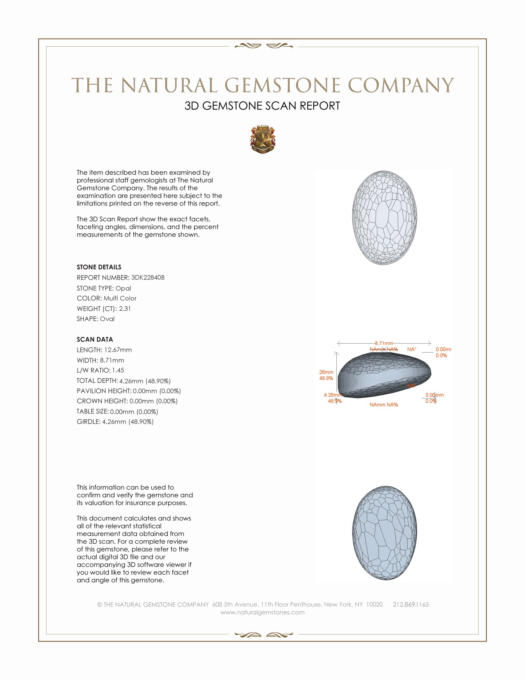 2.31 Ct. Cabochon Black Opal from Ethiopia