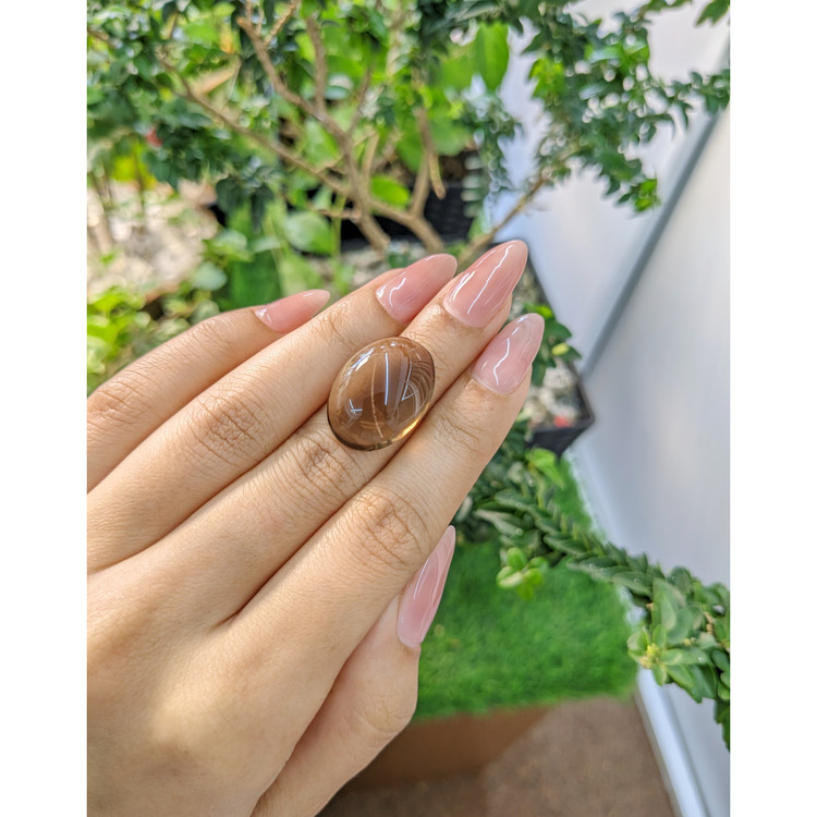 22.00 Ct. Cabochon Smokey Quartz from Brazil