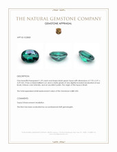 1.59 Ct. Bluish Green Topaz from Brazil Appraisal