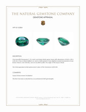 1.55 Ct. Bluish Green Topaz from Brazil Appraisal
