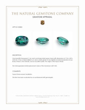1.46 Ct. Bluish Green Topaz from Brazil Appraisal