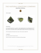 2.11 Ct. Yellowish Green Zircon from Ceylon (Sri Lanka) Appraisal