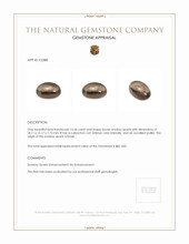 13.64 Ct. Brown Cabochon Smokey Quartz from Brazil Appraisal