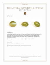 2.62 Ct. Greenish Yellow Cabochon Chrysoberyl from Tanzania Appraisal