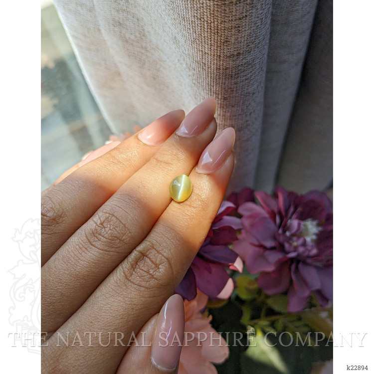 2.62 Ct. Greenish Yellow Cabochon Chrysoberyl from Tanzania