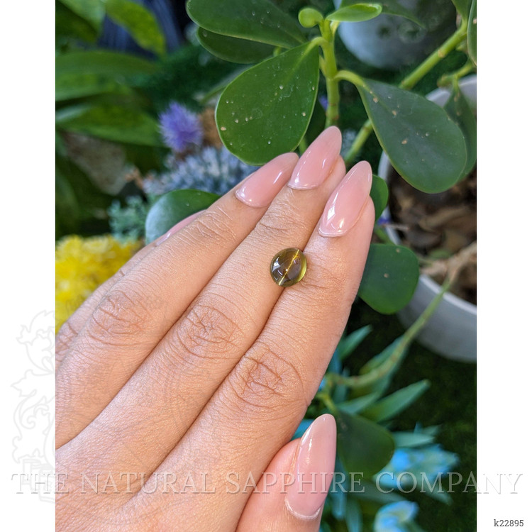 2.62 Ct. Brownish Green Cabochon Chrysoberyl from Madagascar