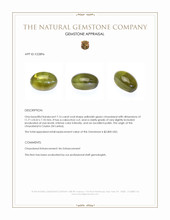 7.16 Ct. Yellowish Green Cabochon Chrysoberyl from Ceylon (Sri Lanka) Appraisal