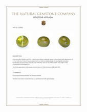 3.31 Ct. Yellowish Green Cabochon Chrysoberyl from Madagascar Appraisal