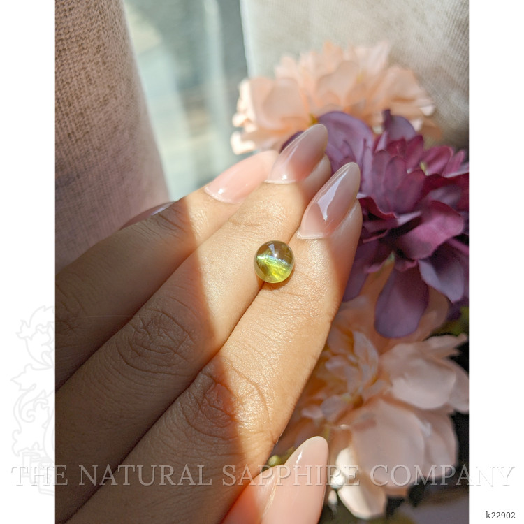 3.31 Ct. Yellowish Green Cabochon Chrysoberyl from Madagascar