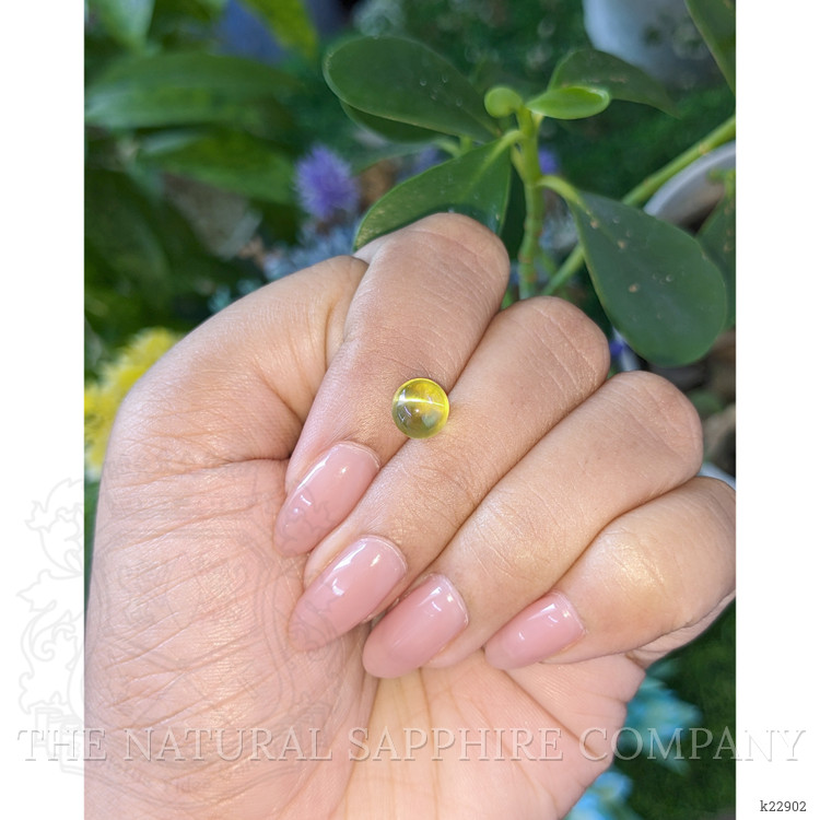 3.31 Ct. Yellowish Green Cabochon Chrysoberyl from Madagascar