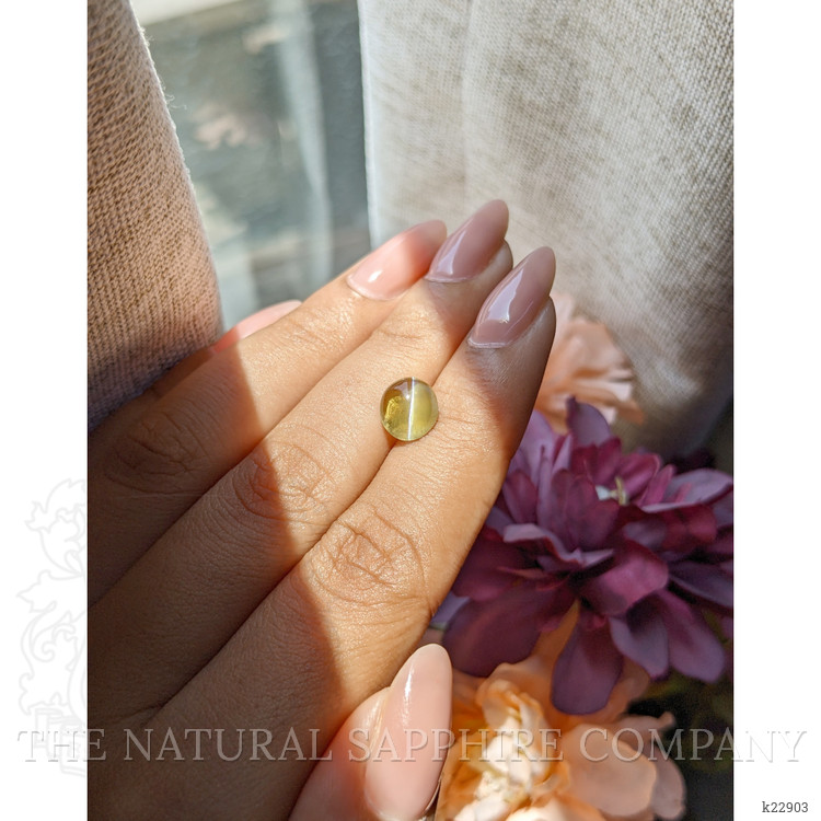 3.02 Ct. Greenish Yellow Cabochon Chrysoberyl from Tanzania
