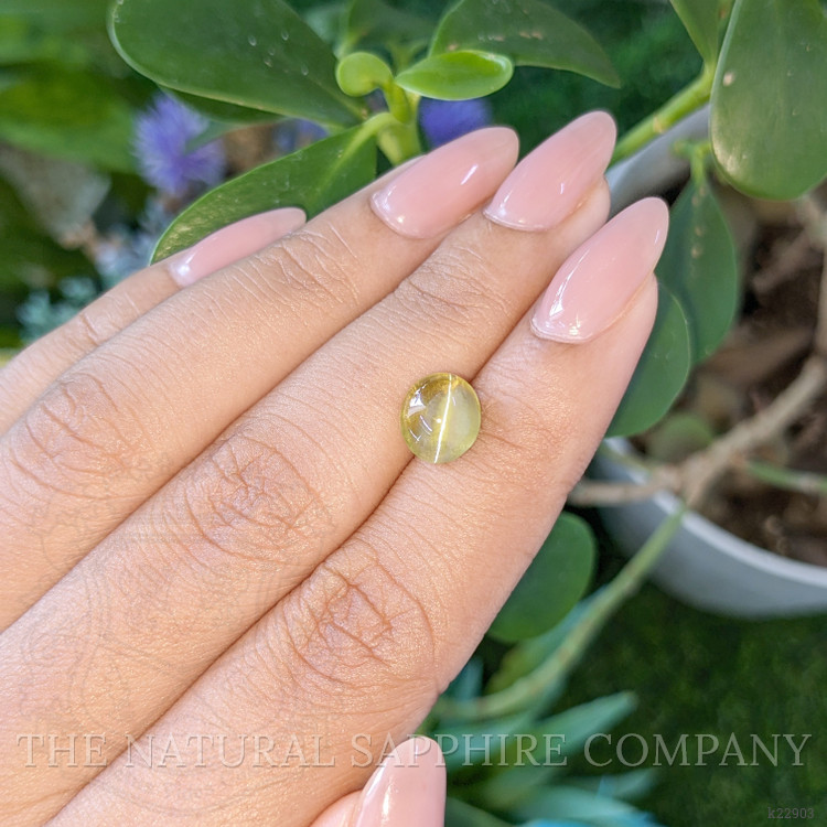 3.02 Ct. Greenish Yellow Cabochon Chrysoberyl from Tanzania
