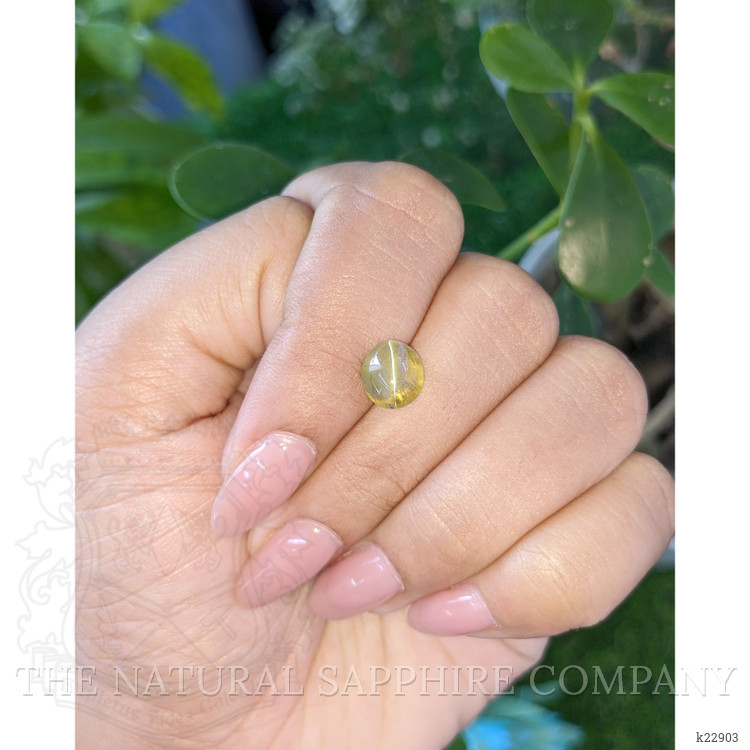 3.02 Ct. Greenish Yellow Cabochon Chrysoberyl from Tanzania