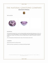 0.41 Ct. Pinkish Purple Spinel from Ceylon (Sri Lanka) Appraisal