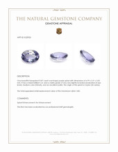 0.87 Ct. Purple Spinel from Ceylon (Sri Lanka) Appraisal
