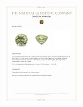 0.39 Ct. Yellowish Green Chrysoberyl from Ceylon (Sri Lanka) Appraisal