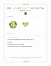 0.26 Ct. Yellowish Green Chrysoberyl from Ceylon (Sri Lanka) Appraisal