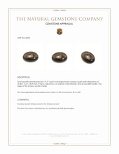 19.27 Ct. Cabochon Smokey Quartz from Brazil Appraisal