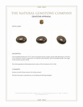 19.27 Ct. Cabochon Smokey Quartz from Brazil Appraisal