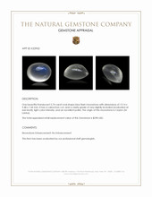 5.74 Ct. Blue Flash Cabochon Moonstone from Ceylon (Sri Lanka) Appraisal