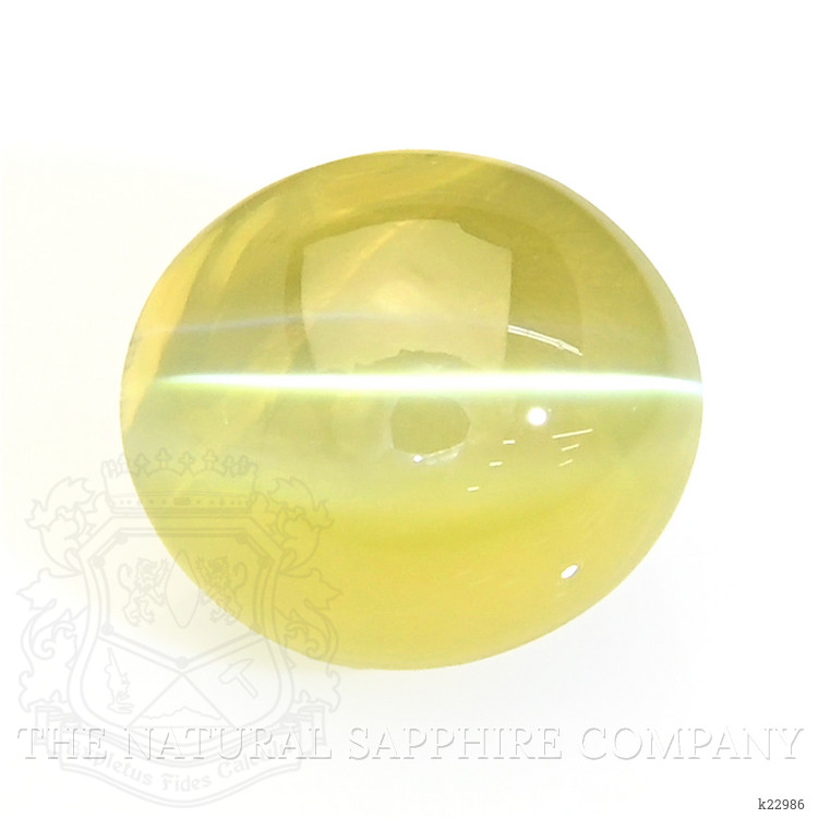 1.21 Ct. Greenish Yellow Cabochon Chrysoberyl from Ceylon (Sri Lanka)
