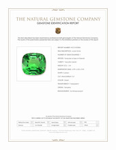 1.54 Ct. Tsavorite Garnet from Tanzania Scan Report