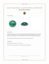 5.35 Ct. Cabochon Malachite from Madagascar Appraisal