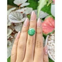 6.53 Ct. Green Cabochon Jade from Burma (Myanmar) Life Style