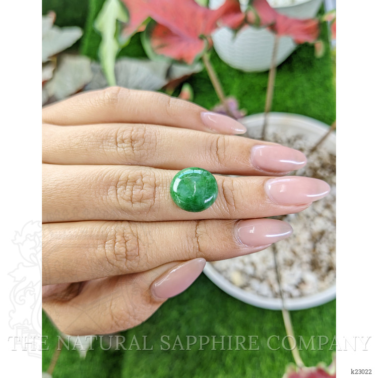 6.53 Ct. Green Cabochon Jade from Burma (Myanmar)